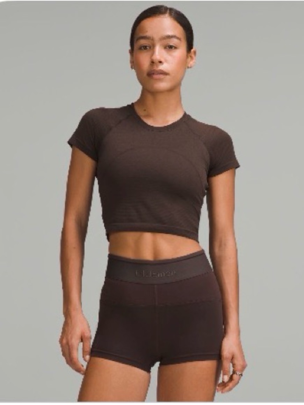 lululemon athletica Swiftly Tech Cropped Short Sleeve - Espresso